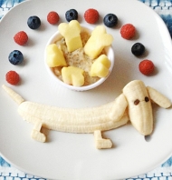 Svačina pro děti - pěkný nápad jak servírovat banán