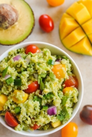 Guacamole quinoa a mango