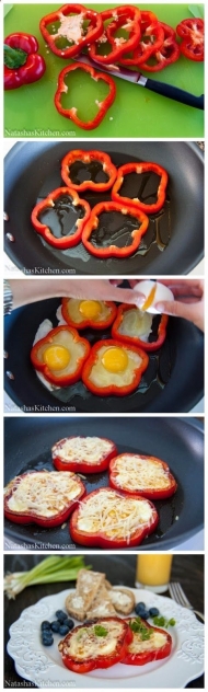 Červená paprika s vejcem